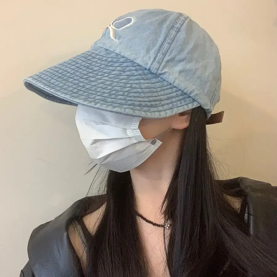 Blue Bow Embroidered Women's Bucket Hat - Image 6