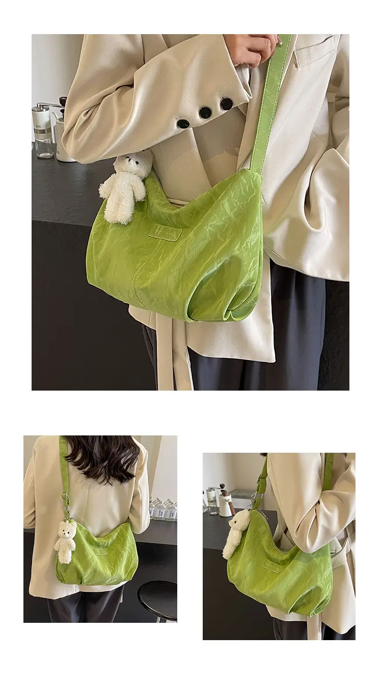 Green Faux Fur Shoulder Bag for Women — feature 20