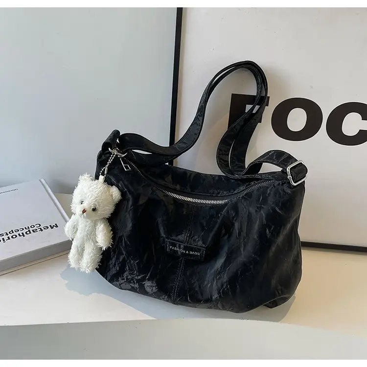 Green Faux Fur Shoulder Bag for Women