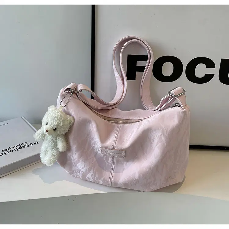 Green Faux Fur Shoulder Bag for Women - Image 3