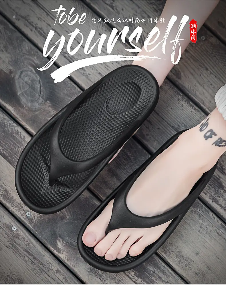 2026 Summer New Foreign Trade Large Size Outdoor Wear Slippers with a Stepping-On-Clouds Feel for Men, Couple's Beach Non-Slip Flip-Flops — feature 1