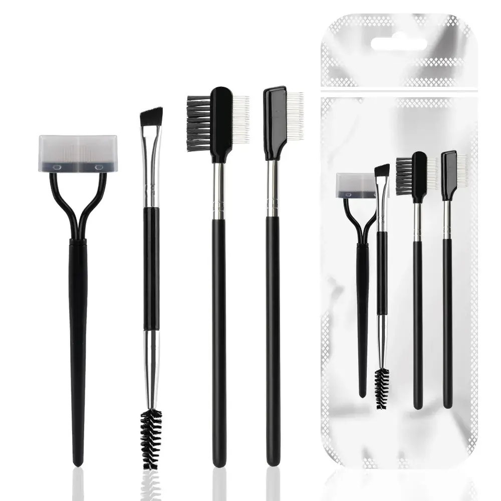 Stainless Steel Eyelash Comb Set 4-Piece False Lashes - Image 2