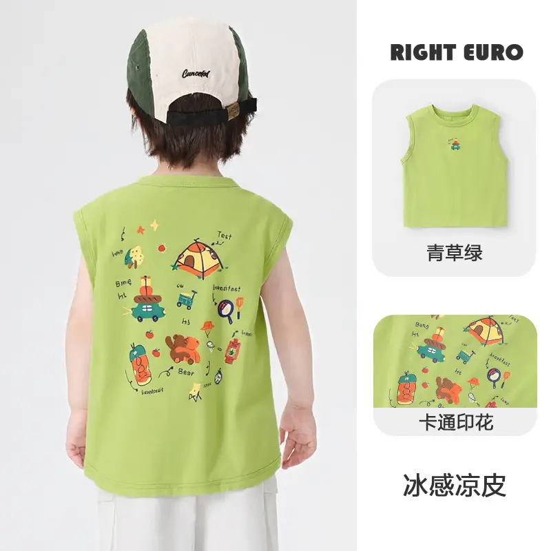Right European Boys Sleeveless T-Shirt Summer Wear - Image 11