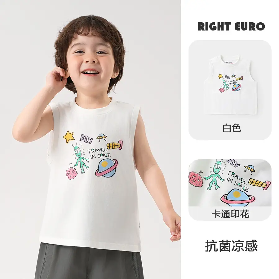 Right European Boys Sleeveless T-Shirt Summer Wear - Image 13