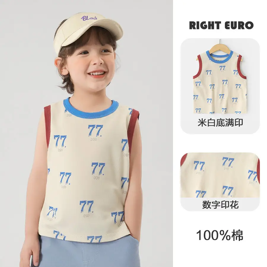 Right European Boys Sleeveless T-Shirt Summer Wear - Image 4