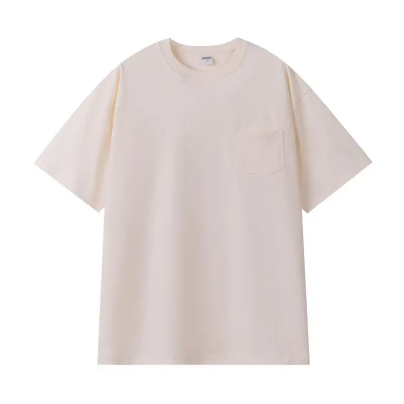 Men Flap Pocket T-Shirt 260g Cotton Cream - Image 6