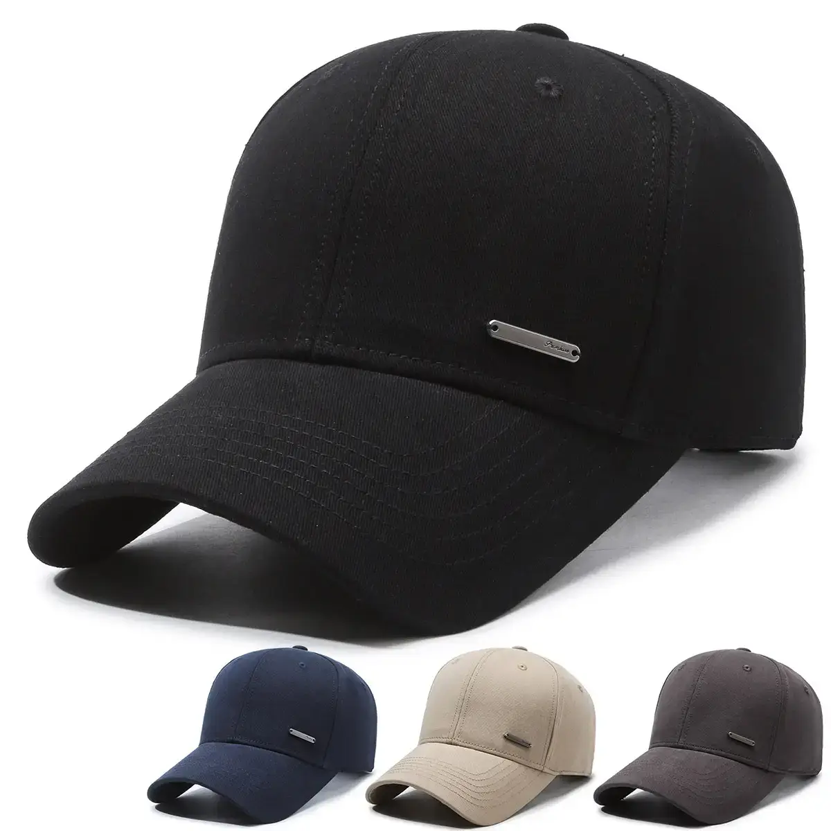 Blue Peaked Baseball Cap for Men Summer Sports Sun Protection - Image 5