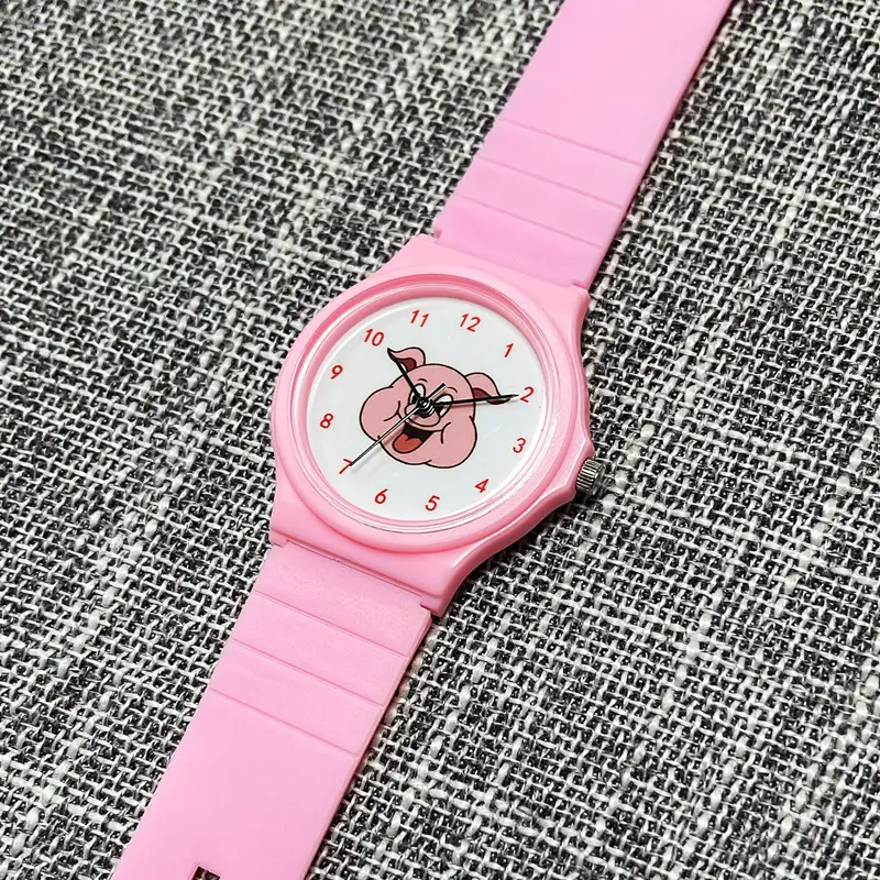 Pink Pig Cartoon Watch for Girls — feature 1