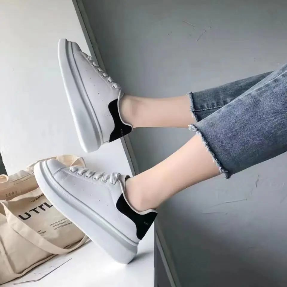 White Women's Thick Sole Casual Shoes with Height-Increasing Design — feature 10
