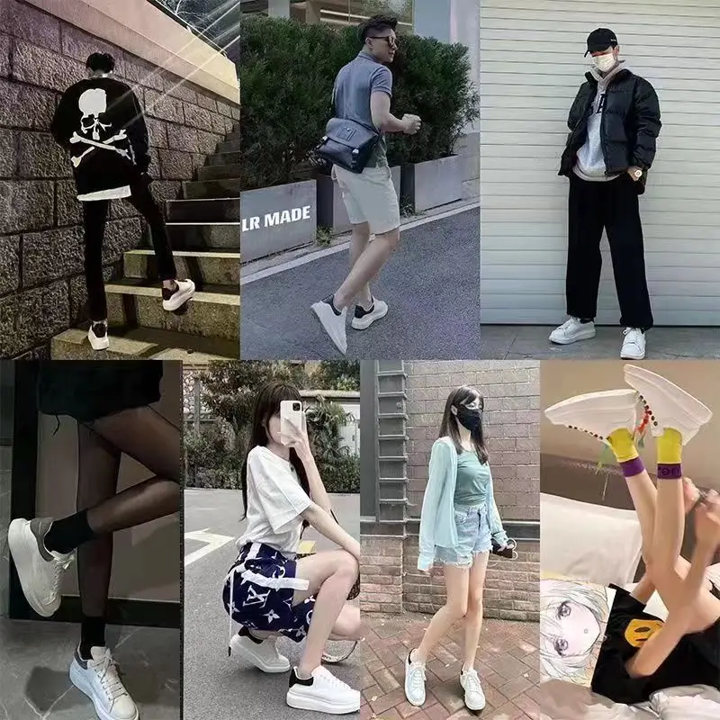 White Women's Thick Sole Casual Shoes with Height-Increasing Design — feature 13