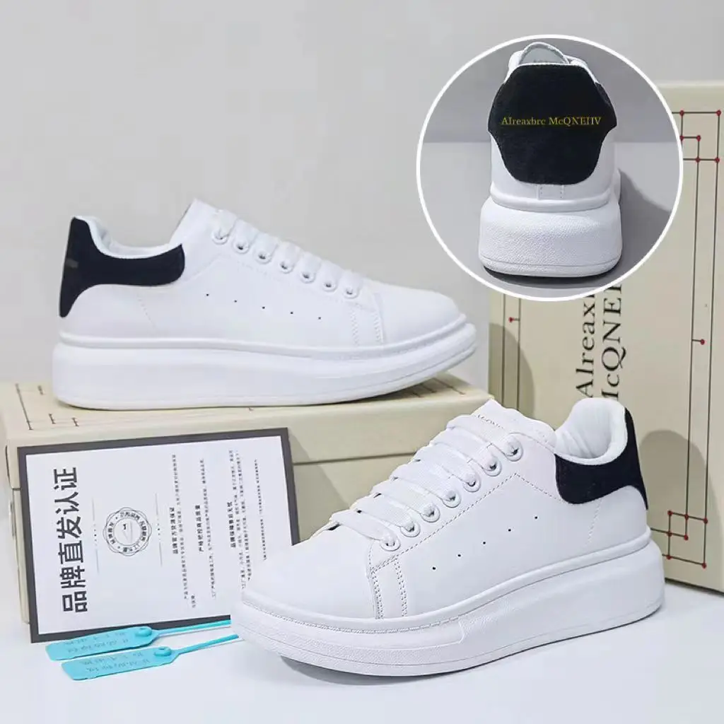 White Women's Thick Sole Casual Shoes with Height-Increasing Design — feature 16
