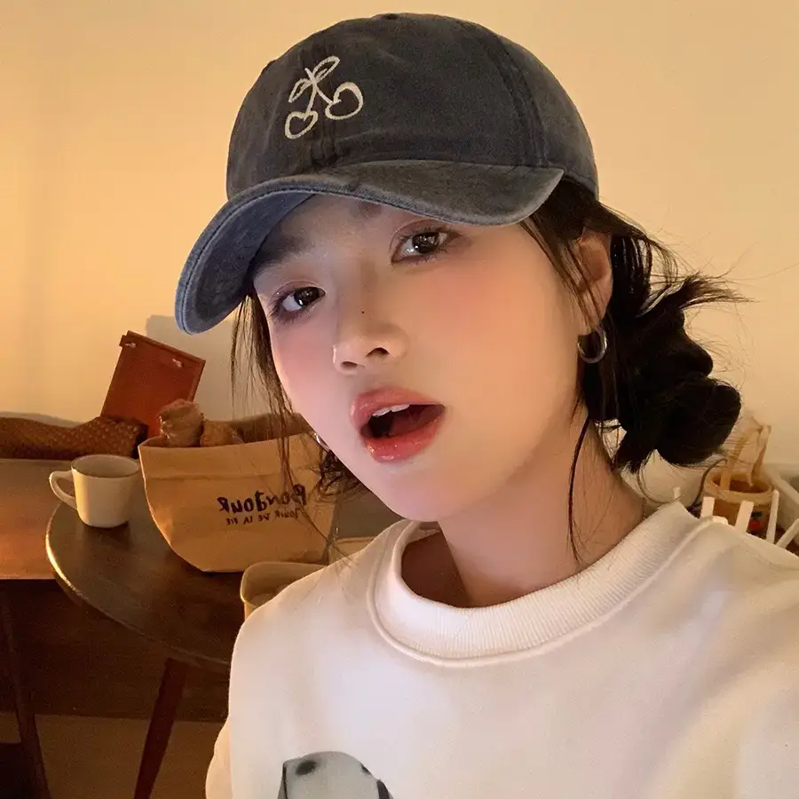 Pink Embroidered Baseball Cap for Women 2024