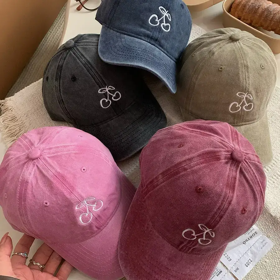 Pink Embroidered Baseball Cap for Women 2024