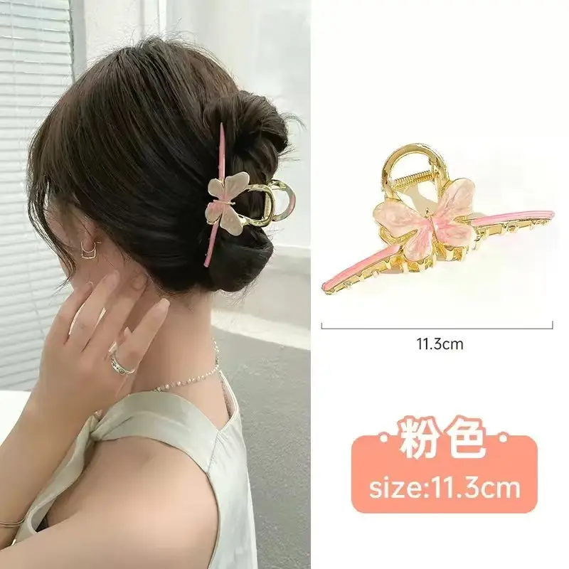 Golden Daisy Hairpin with Green Leaf Design - Image 15