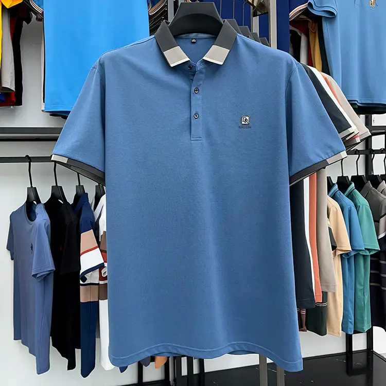 Men's Thin Business Polo Shirt Summer Grey GAOLINI — feature 1