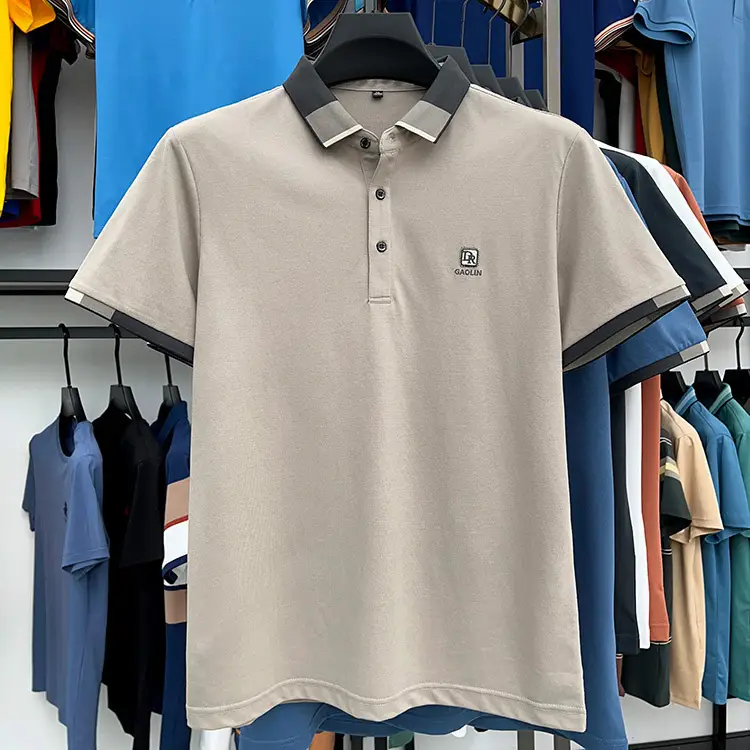 Men's Thin Business Polo Shirt Summer Grey GAOLINI — feature 2