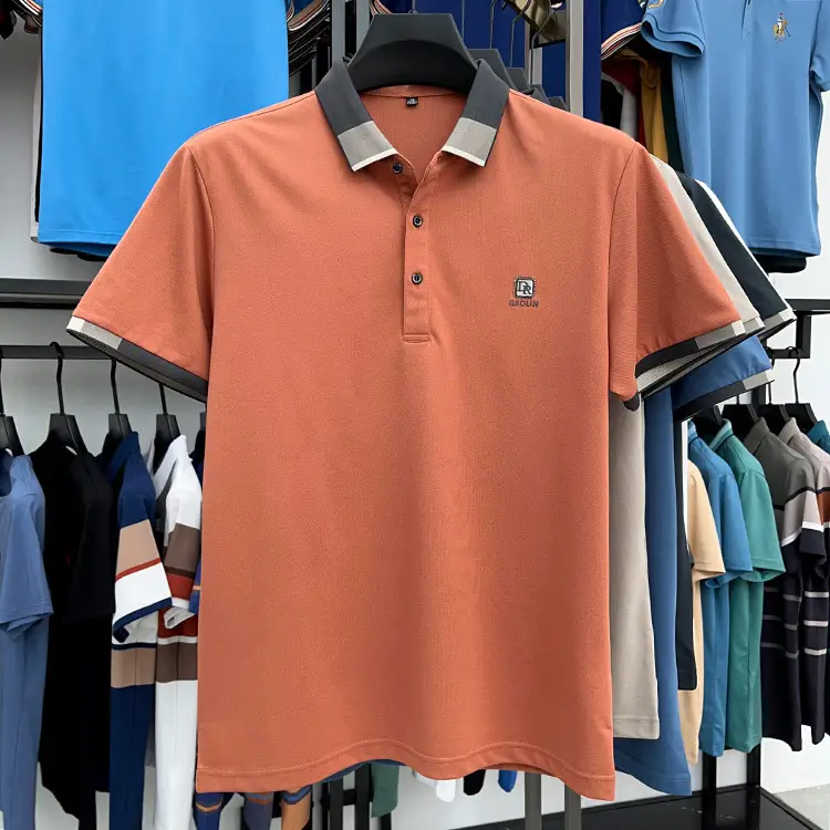 Men's Thin Business Polo Shirt Summer Grey GAOLINI — feature 3