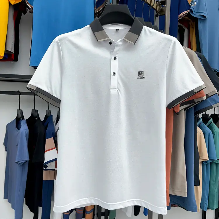 Men's Thin Business Polo Shirt Summer Grey GAOLINI — feature 4