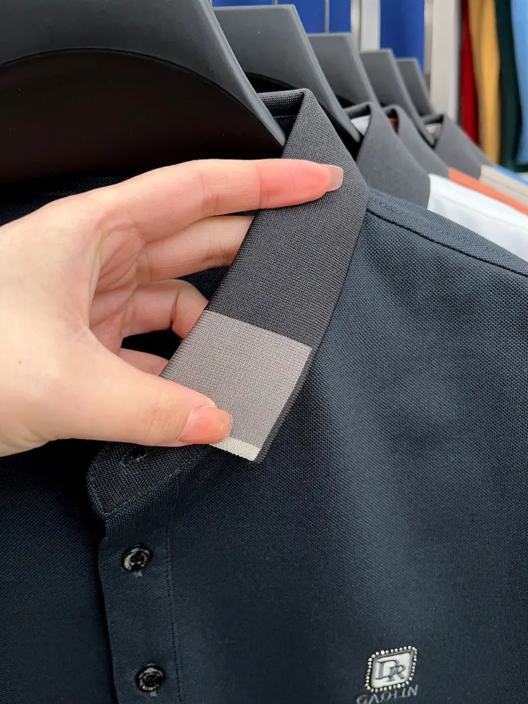Men's Thin Business Polo Shirt Summer Grey GAOLINI — feature 6