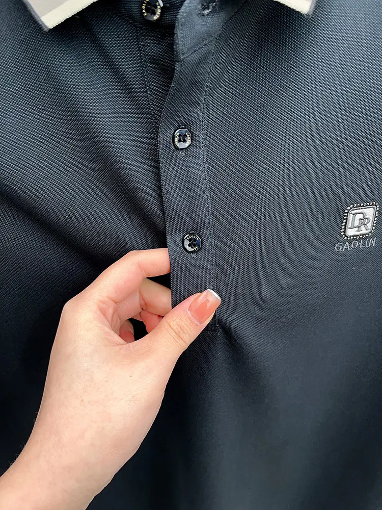 Men's Thin Business Polo Shirt Summer Grey GAOLINI — feature 8
