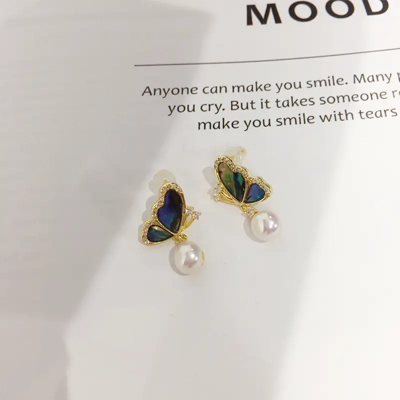Women's Colorful Abalone Pearl Earrings 18K Gold — feature 7