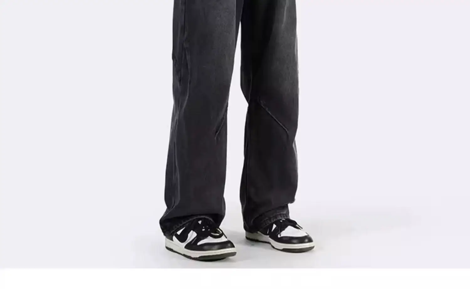 Men Wide Leg Retro Draped Jeans Spring Autumn — feature 11