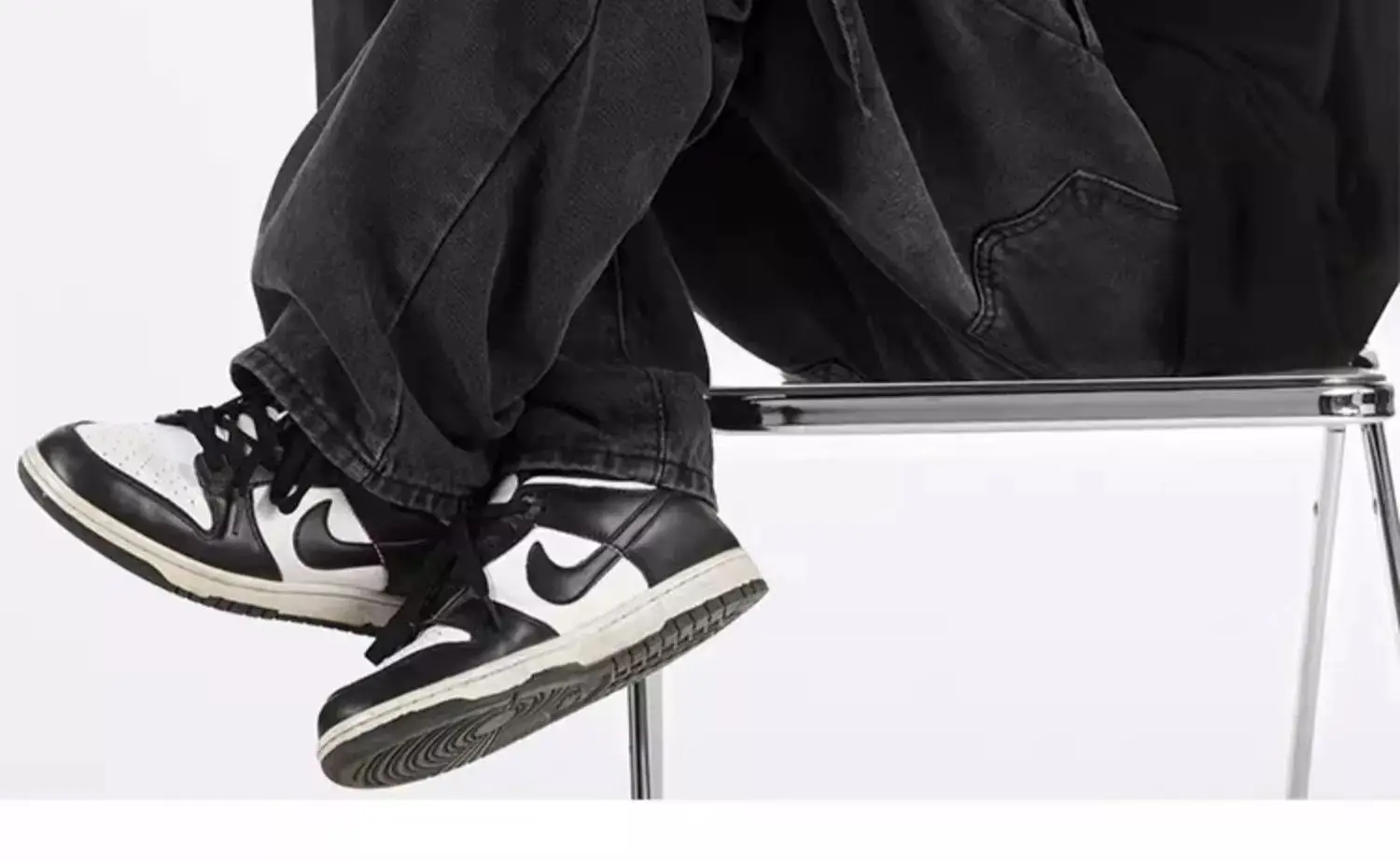 Men Wide Leg Retro Draped Jeans Spring Autumn — feature 13