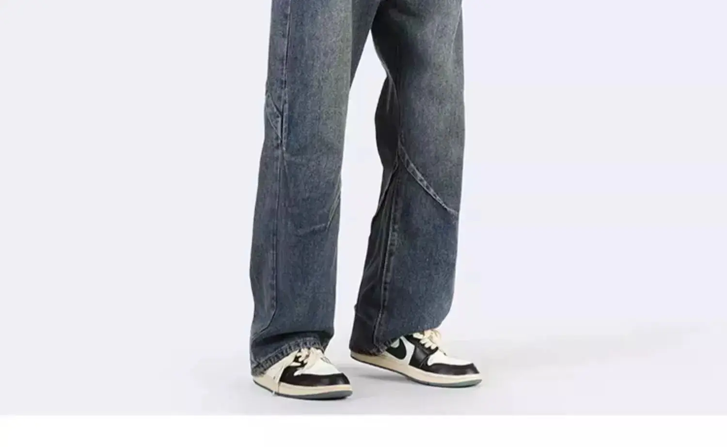 Men Wide Leg Retro Draped Jeans Spring Autumn — feature 19