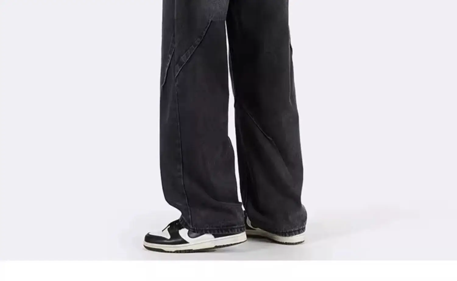 Men Wide Leg Retro Draped Jeans Spring Autumn — feature 9