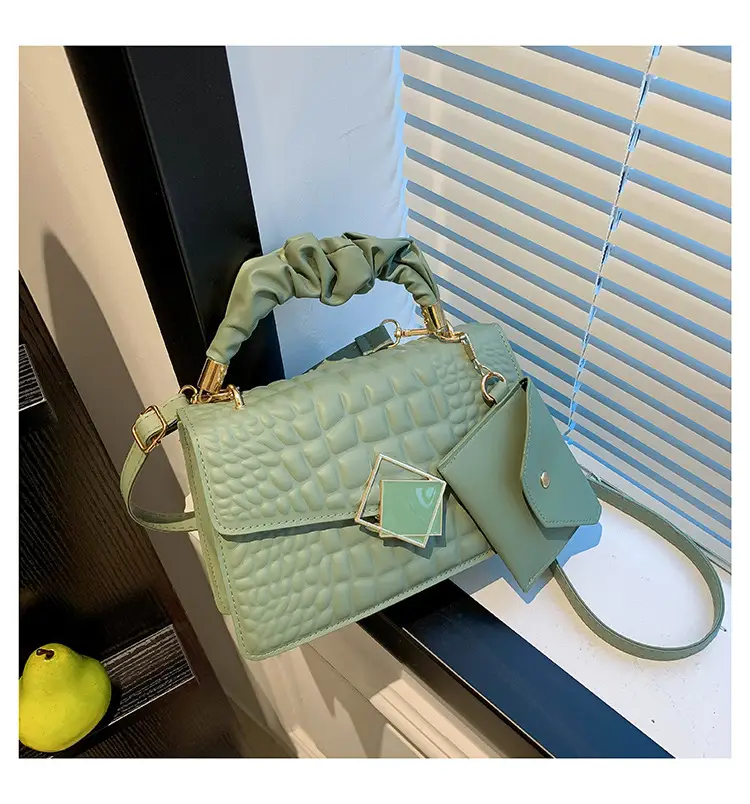 Women's Green Croc Leather Messenger Bag 2024 — feature 24