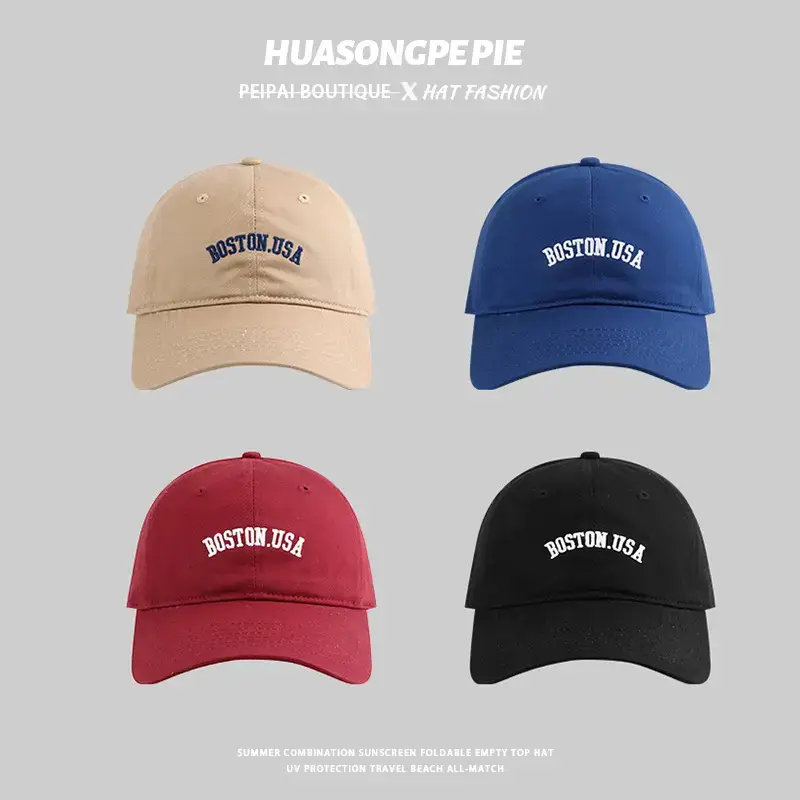 Beige Boston USA Big Head Baseball Cap — feature 2