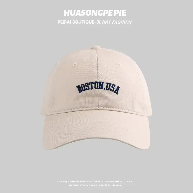 Beige Boston USA Big Head Baseball Cap — feature 3