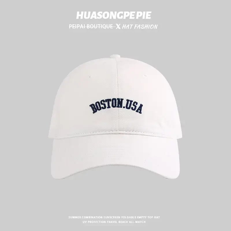 Beige Boston USA Big Head Baseball Cap — feature 9