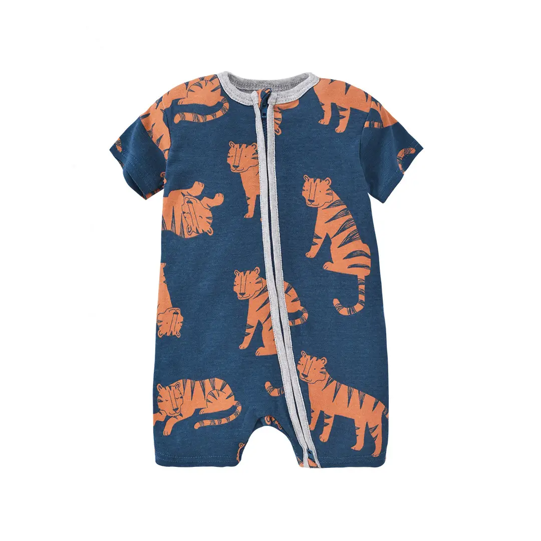 Baby Space Print Zipper Jumpsuit Blue — feature 18