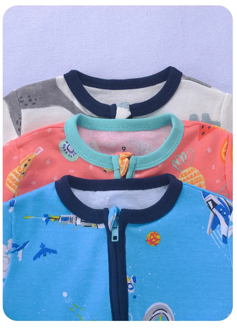 Baby Space Print Zipper Jumpsuit Blue — feature 4