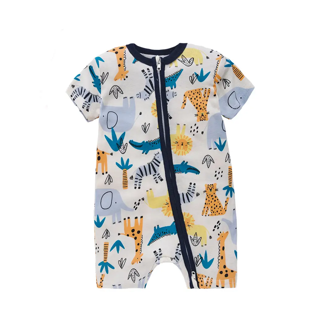 Baby Space Print Zipper Jumpsuit Blue - Image 9