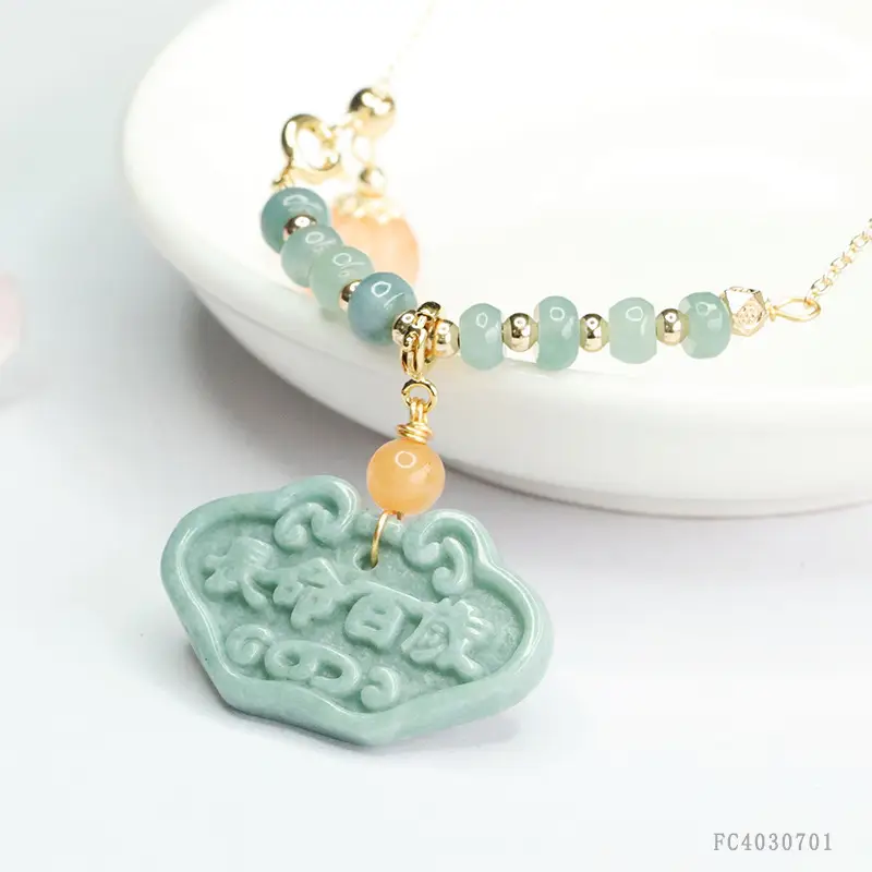 Jade Pendant Necklace Blue Water Ruyi Lock Wholesale - Image 3