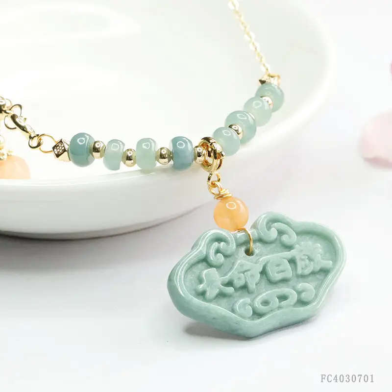 Jade Pendant Necklace Blue Water Ruyi Lock Wholesale - Image 4
