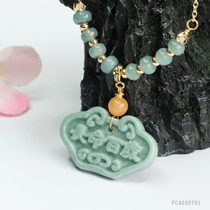 Jade Pendant Necklace Blue Water Ruyi Lock Wholesale - Image 5