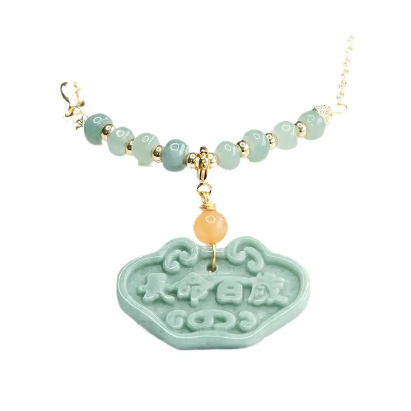 Jade Pendant Necklace Blue Water Ruyi Lock Wholesale - Image 6