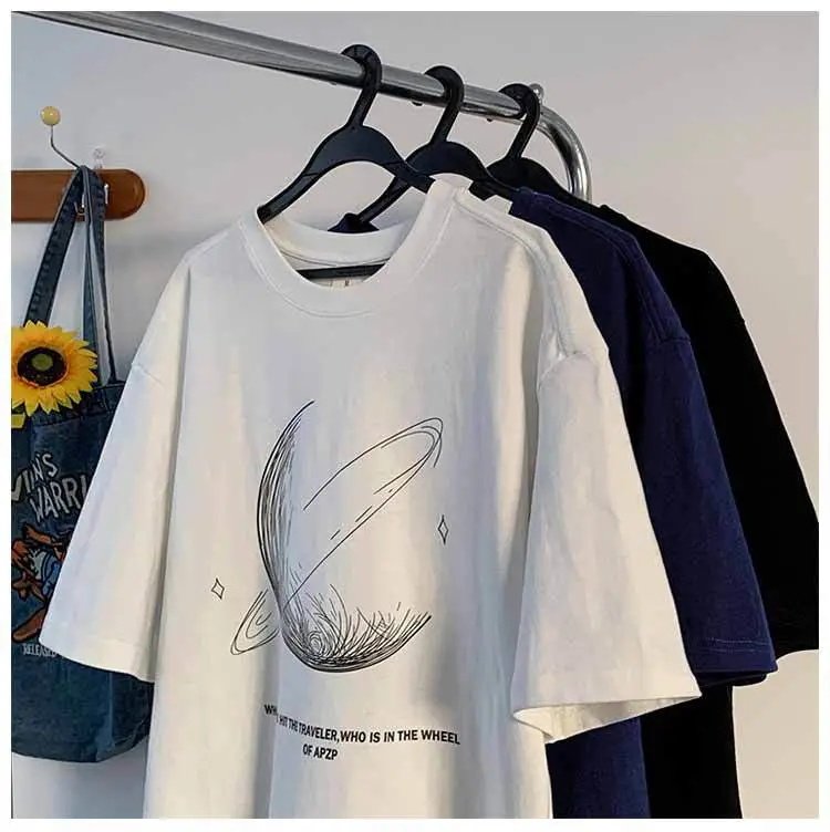 Acu Men Navy Starry Sky Line Print T-Shirt 2026 — feature 2