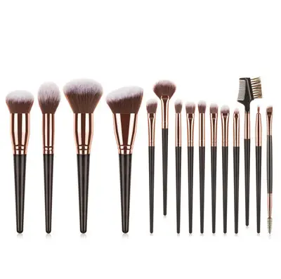 15-Piece Makeup Brush Set for Blush, Foundation, Eye Shadow & Eyebrow - Image 4
