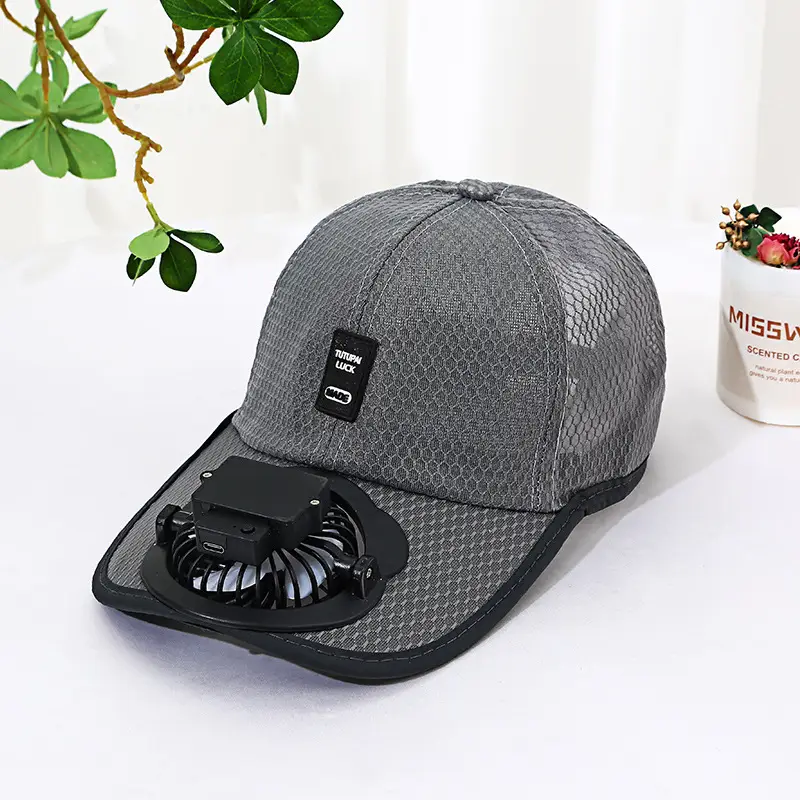 Summer new rechargeable fan Hat sun-proof sun-Proof Duck tongue breathable mesh hat couple outdoor travel site men and women