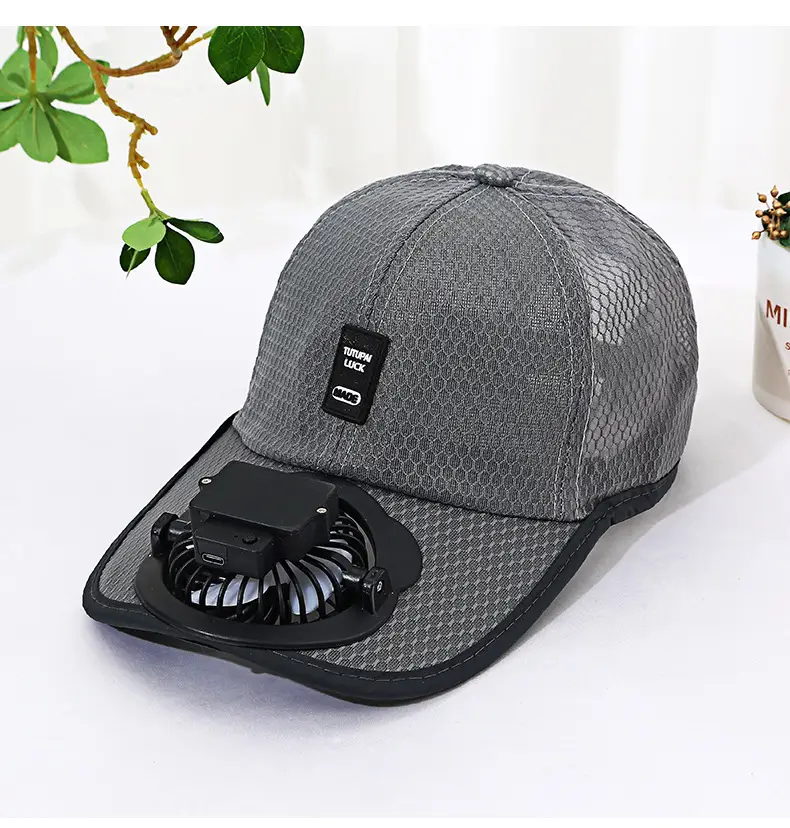Summer new rechargeable fan Hat sun-proof sun-Proof Duck tongue breathable mesh hat couple outdoor travel site men and women — feature 12
