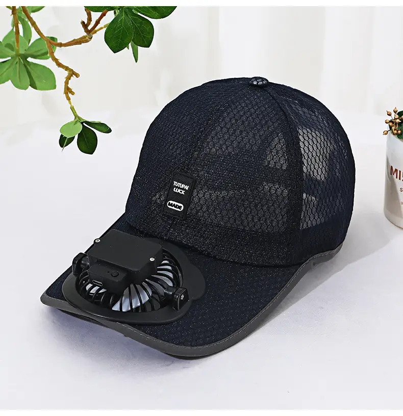 Summer new rechargeable fan Hat sun-proof sun-Proof Duck tongue breathable mesh hat couple outdoor travel site men and women — feature 13