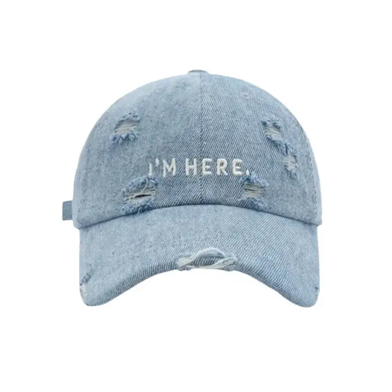 Women Blue Denim Peaked Cap with "Inspire" Embroidery - Image 6
