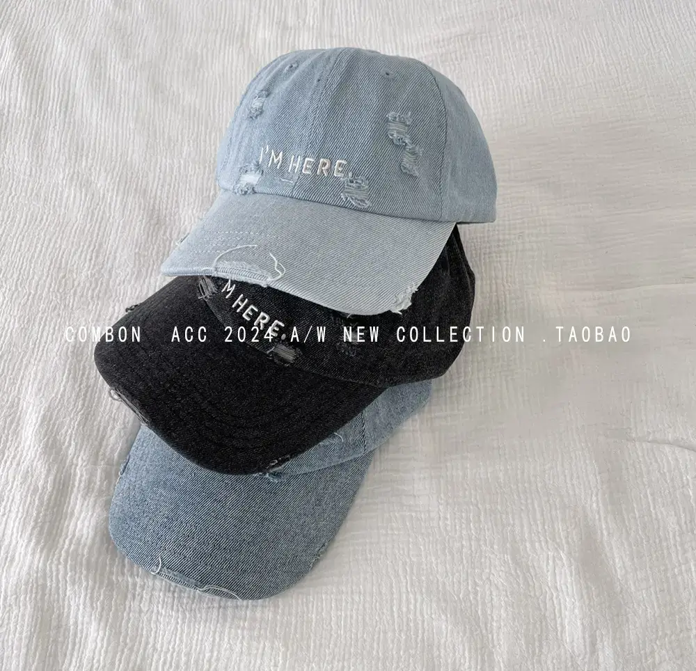 Women Blue Denim Peaked Cap with "Inspire" Embroidery — feature 11
