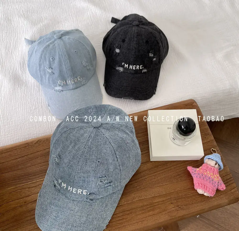 Women Blue Denim Peaked Cap with "Inspire" Embroidery — feature 13