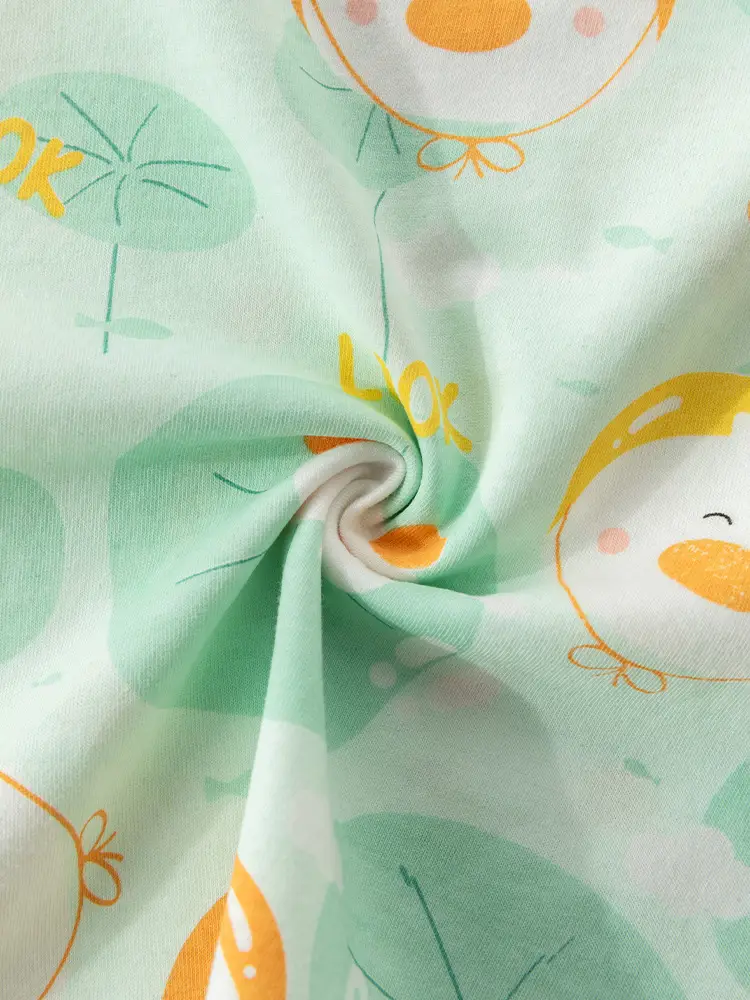 Boys' Summer T-Shirt Set Light Green Yellow Print - Image 4
