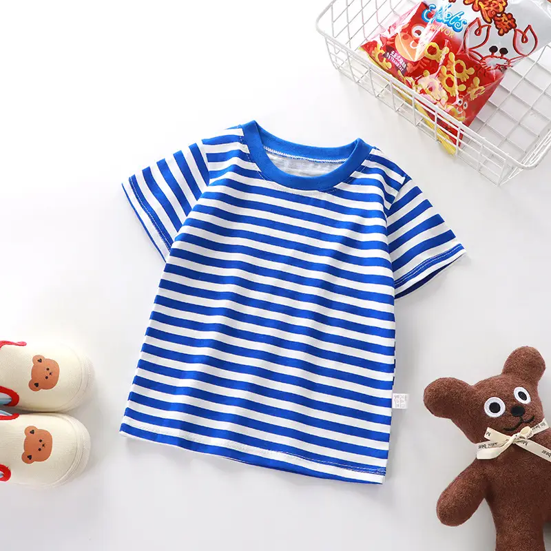 New Kids Cotton Striped T-Shirt Red White - Image 17